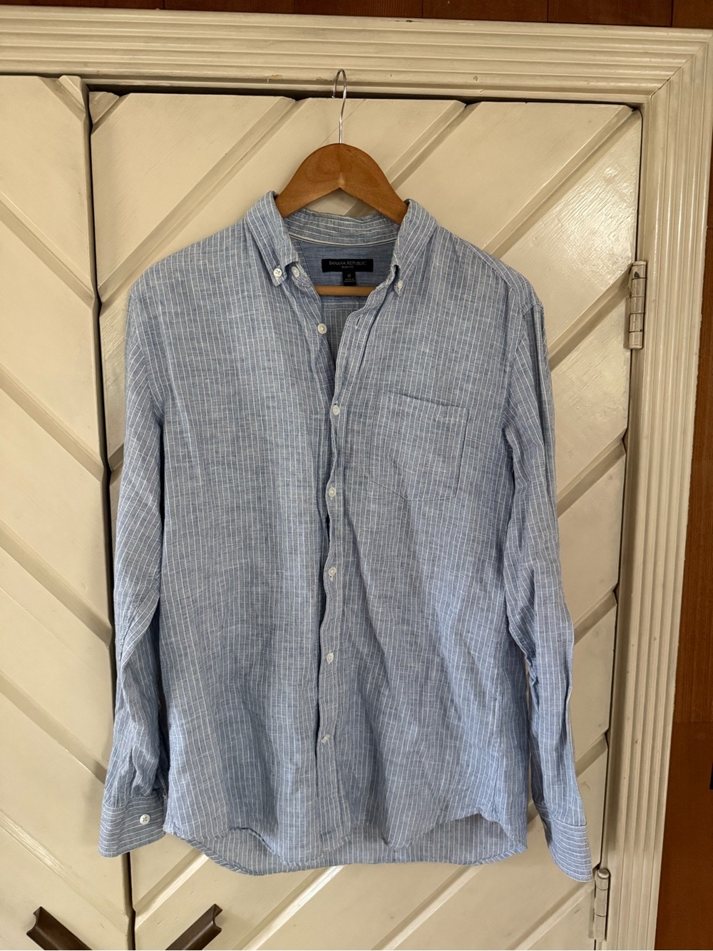 Banana Republic Light Blue Striped Button-Down Shirt